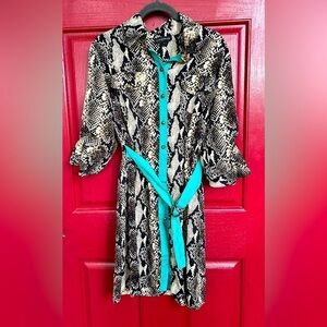 Vintage Y2K Rampage L snake print Swiftie revolution button shirt dress mobwife